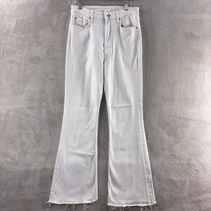 rag & bone Casey Jeans Womens Size 30x29 White High Rise Flare Raw Hem Denim